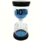 M066-11-С Песочные часы на 10 минут, синие, 10х4 см, стекло, пластик