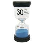 M066-16-С Песочные часы на 30 минут, синие, 10см, стекло, пластик
